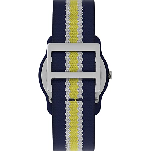 Timex Boys Blue/Yellow Stripes Elastic Fabric Strap Watch