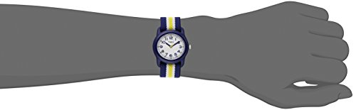 Timex Boys Blue/Yellow Stripes Elastic Fabric Strap Watch