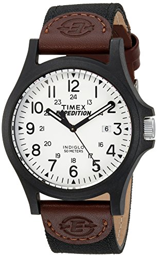 Timex Men's Expedition Acadia Black Leather-Fabric Watch