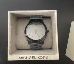 Michael Kors Men's Slim Runway Black Steel Watch