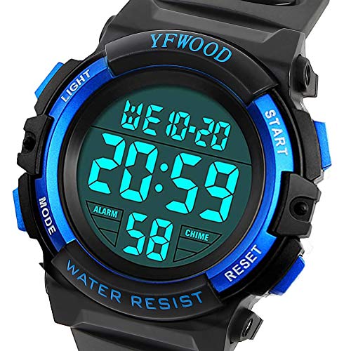 YFWOOD Kids Waterproof Digital Watch with Silicone Band