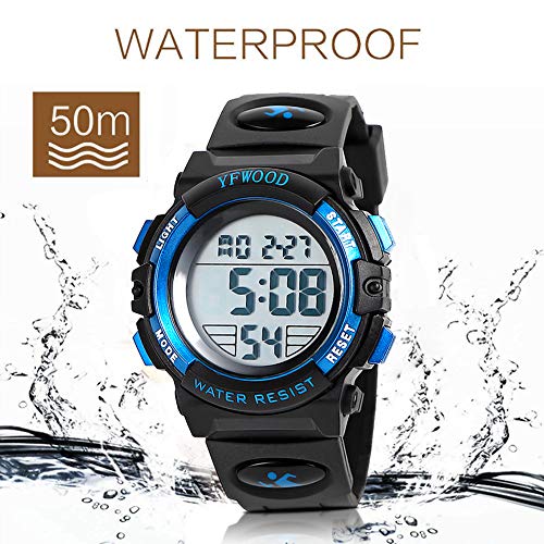 YFWOOD Kids Waterproof Digital Watch with Silicone Band