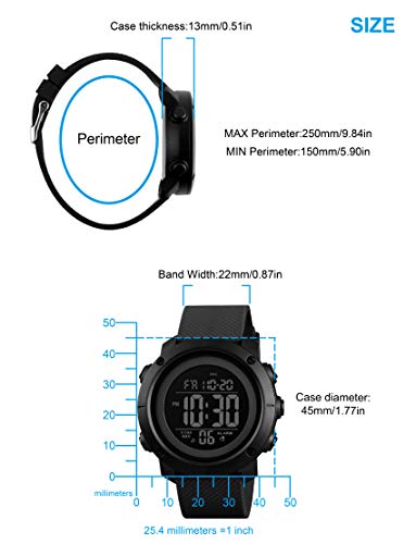 Youth Sports Waterproof Military Digital Watch for Boys