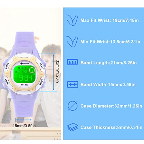 Kid's Digital Watches: Waterproof, Multifunctional, Ages 4-15