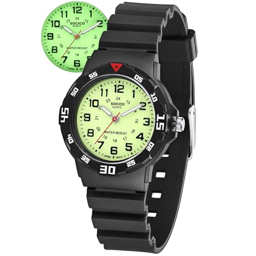 SOCICO Children Waterproof Analog Time Teaching Watch