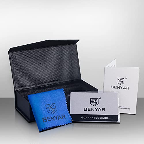 BY BENYAR Men's Chronograph Quartz Watch Waterproof Brown Leather