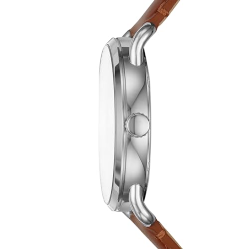 Fossil Men's Copeland Stainless Steel Leather Watch, Silver