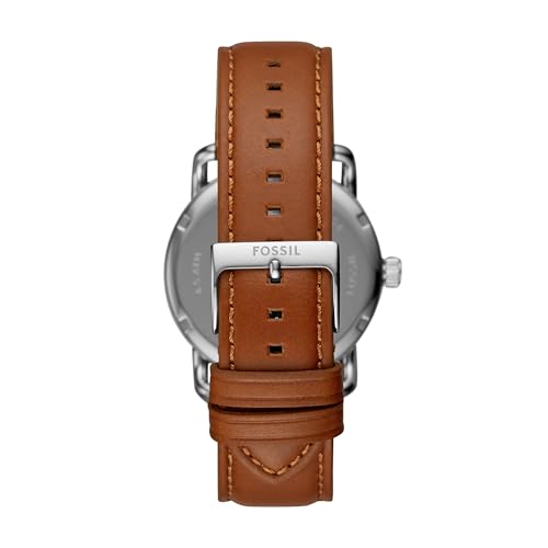 Fossil Men's Copeland Stainless Steel Leather Watch, Silver