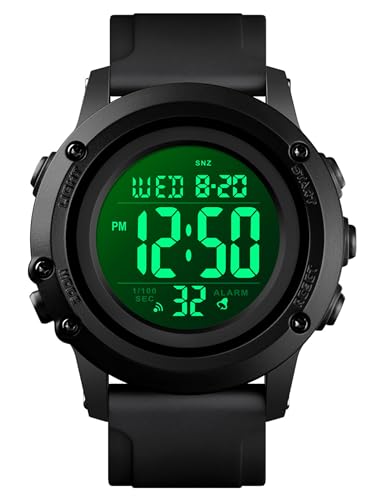 Men's Large Face Waterproof Sports Watch with Alarm