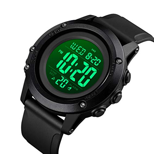 Men's Large Face Waterproof Sports Watch with Alarm
