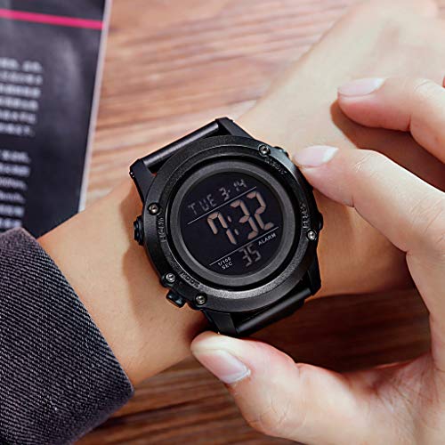Men's Large Face Waterproof Sports Watch with Alarm