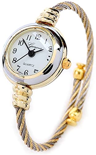 Gold and Silver Cable Band Ladies Bangle Watch