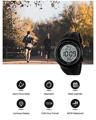 Military Sports Digital Watch with LED Stopwatch Alarm