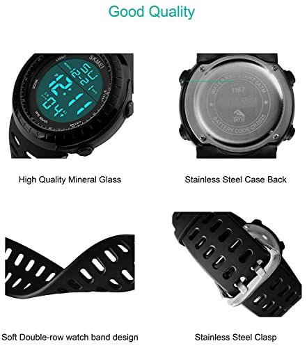 Military Sports Digital Watch with LED Stopwatch Alarm