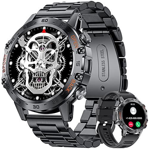 Men's Military Smart Watch with Answer/Dial Calls,100 Sports Modes, 5ATM Waterproof, Heart Rate/SpO2/Blood Pressure,1.39'' Screen
