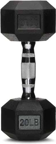 20 lb Rubber Hex Dumbbell for Strength Training