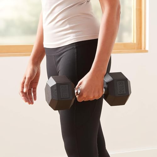20 lb Rubber Hex Dumbbell for Strength Training