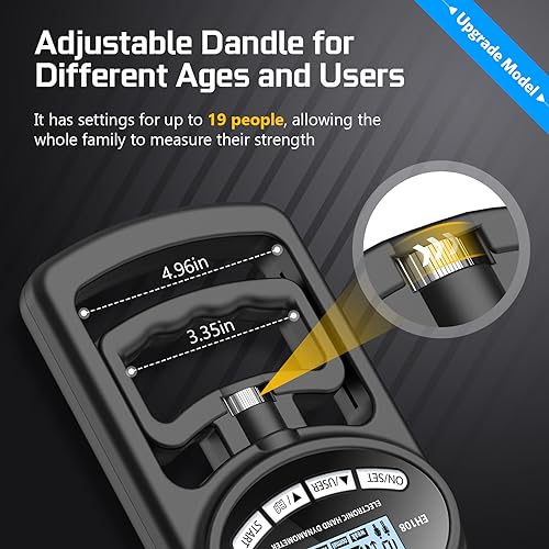 Digital Hand Grip Strength Tester - 265 lbs/120 kg