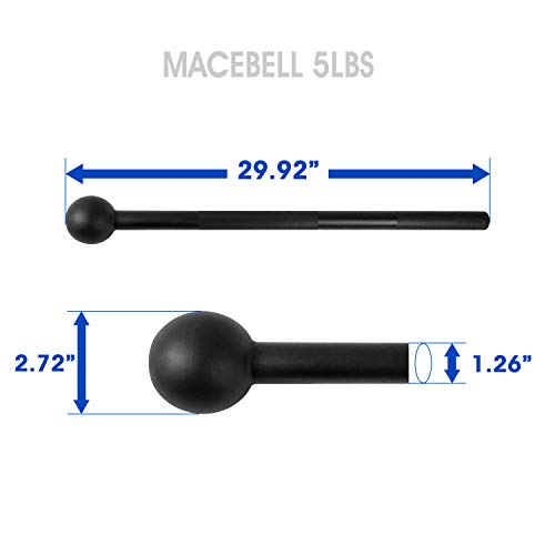 Yes4All 5lb Steel Mace Bell for Strength Training