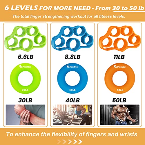 6-Piece Hand Grip Strengthening & Finger Exerciser Set