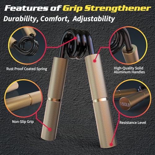 Demiwise Adjustable Grip Strength Trainer Set, 6 Pack