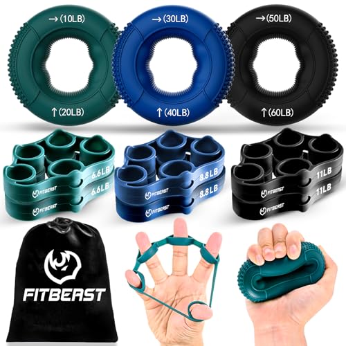 FitBeast 9-Pack Hand Grip Strength & Recovery Kit