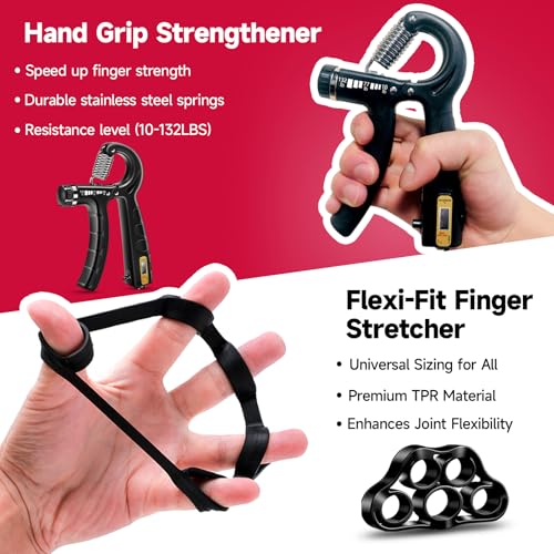 FitBeast Hand Grip Strengthener Workout Kit - 5 Pack