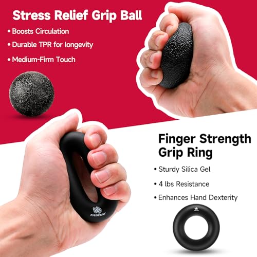 FitBeast Hand Grip Strengthener Workout Kit - 5 Pack