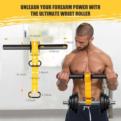 Forearm Strengthener and Wrist Roller with Grip