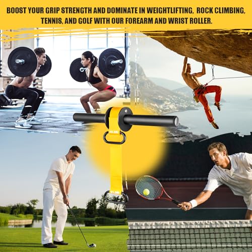 Forearm Strengthener and Wrist Roller with Grip
