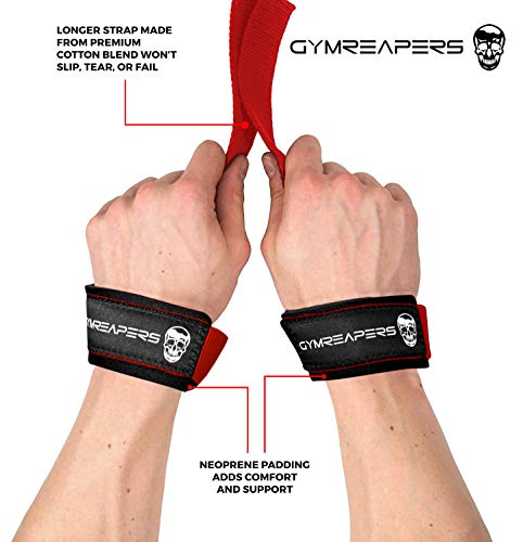 Gymreapers Padded Wrist Straps for Weightlifting