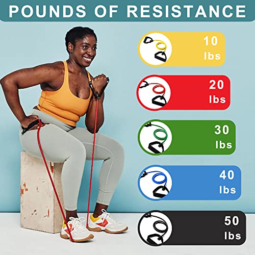 Adjustable Resistance Bands with Handles for Workouts