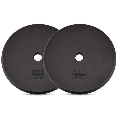 Yes4All 20LB Cast Iron Weight Plates - Pair