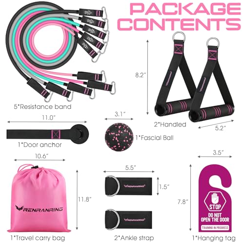 RENRANRING 150LBS Resistance Bands Set for Workouts
