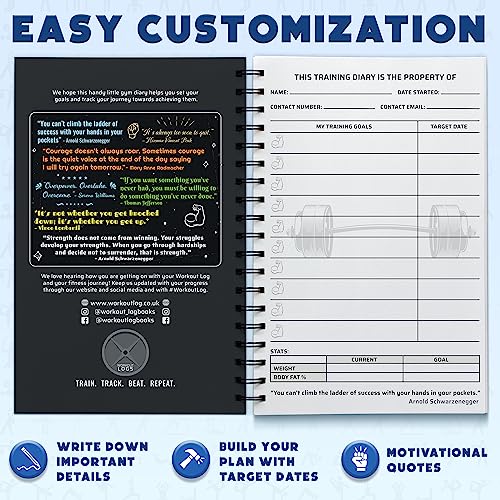 Fitness Tracking Workout Planner - A5 Charcoal Gray