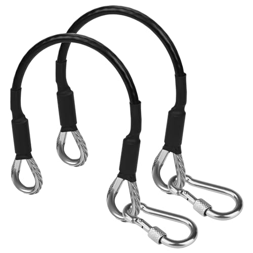 PEUTIER 2pcs 10" Gym Extension Cables with Carabiner