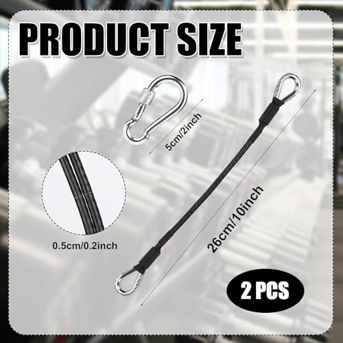 PEUTIER 2pcs 10" Gym Extension Cables with Carabiner