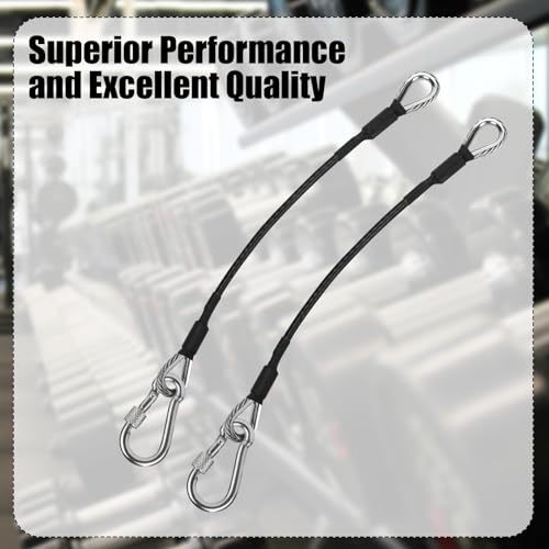 PEUTIER 2pcs 10" Gym Extension Cables with Carabiner