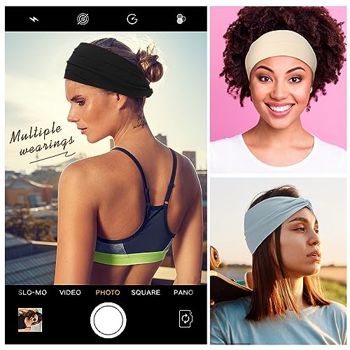 12 Pack Soft Stretchy Women's Yoga Headbands