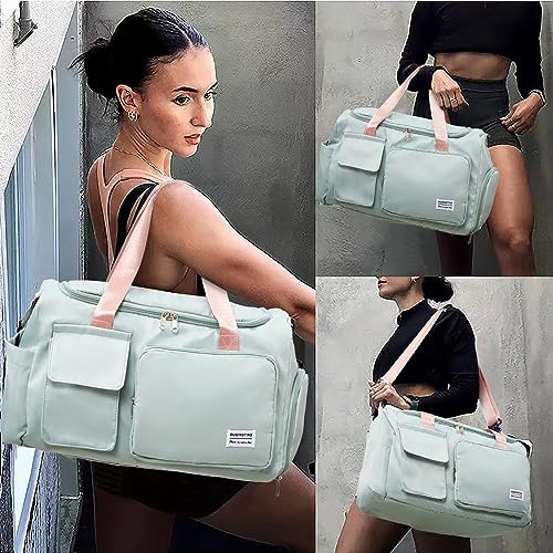 Waterproof Women's Small Gym Duffle Bag with Shoe Compartment