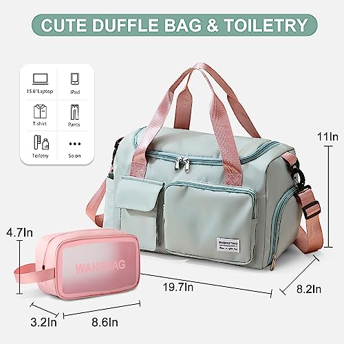 Waterproof Women's Small Gym Duffle Bag with Shoe Compartment