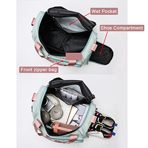 Waterproof Women's Small Gym Duffle Bag with Shoe Compartment