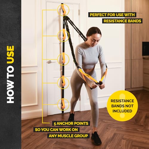 Adjustable Door Anchor for Resistance Bands – Yellow