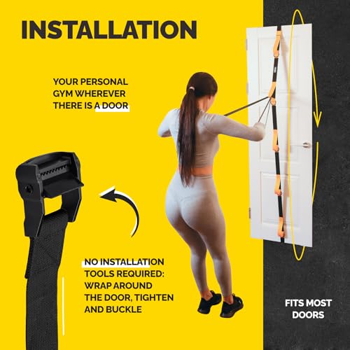 Adjustable Door Anchor for Resistance Bands – Yellow