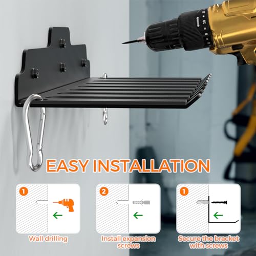 Heavy-Duty Home Gym Storage Rack with 8 Hooks