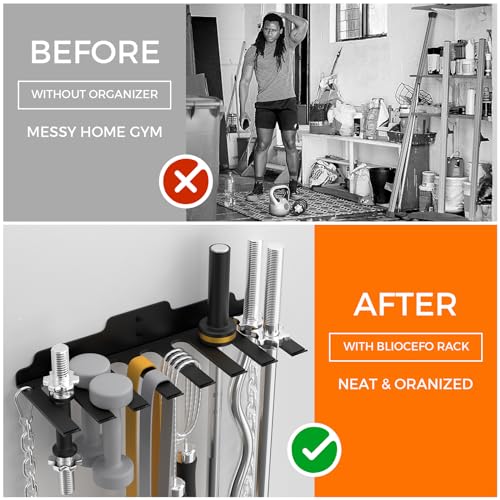 Heavy-Duty Home Gym Storage Rack with 8 Hooks
