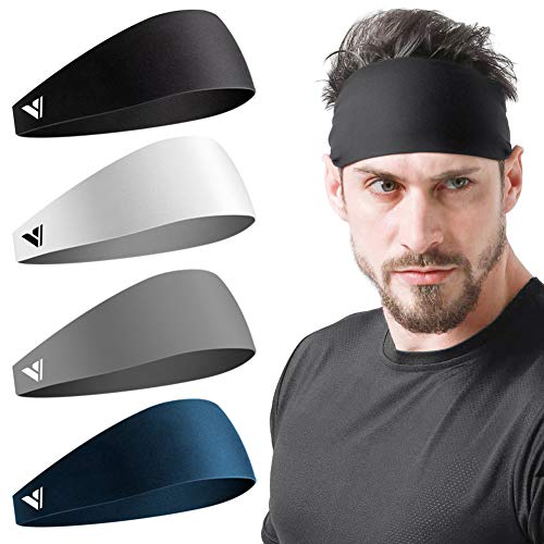 Vgogfly 4-Pack Men's Running Headbands & Sweatbands