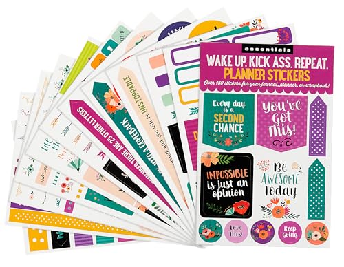 Wake Up Kick Ass Repeat Planner Stickers Set