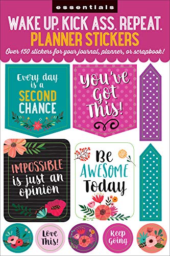Wake Up Kick Ass Repeat Planner Stickers Set
