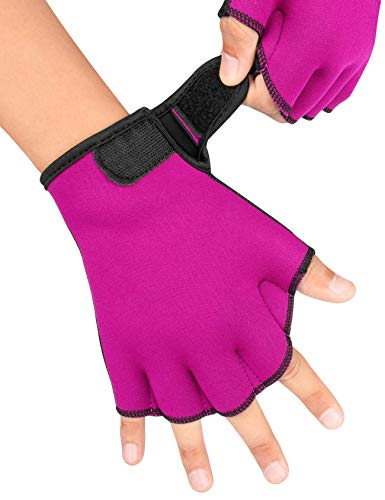 FitsT4 Webbed Paddle Swim Gloves for Aqua Fitness